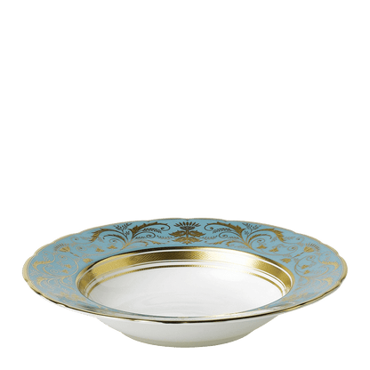 Royal Crown Derby Regency Turquoise Rim Soup Bowl (21cm) – official product image