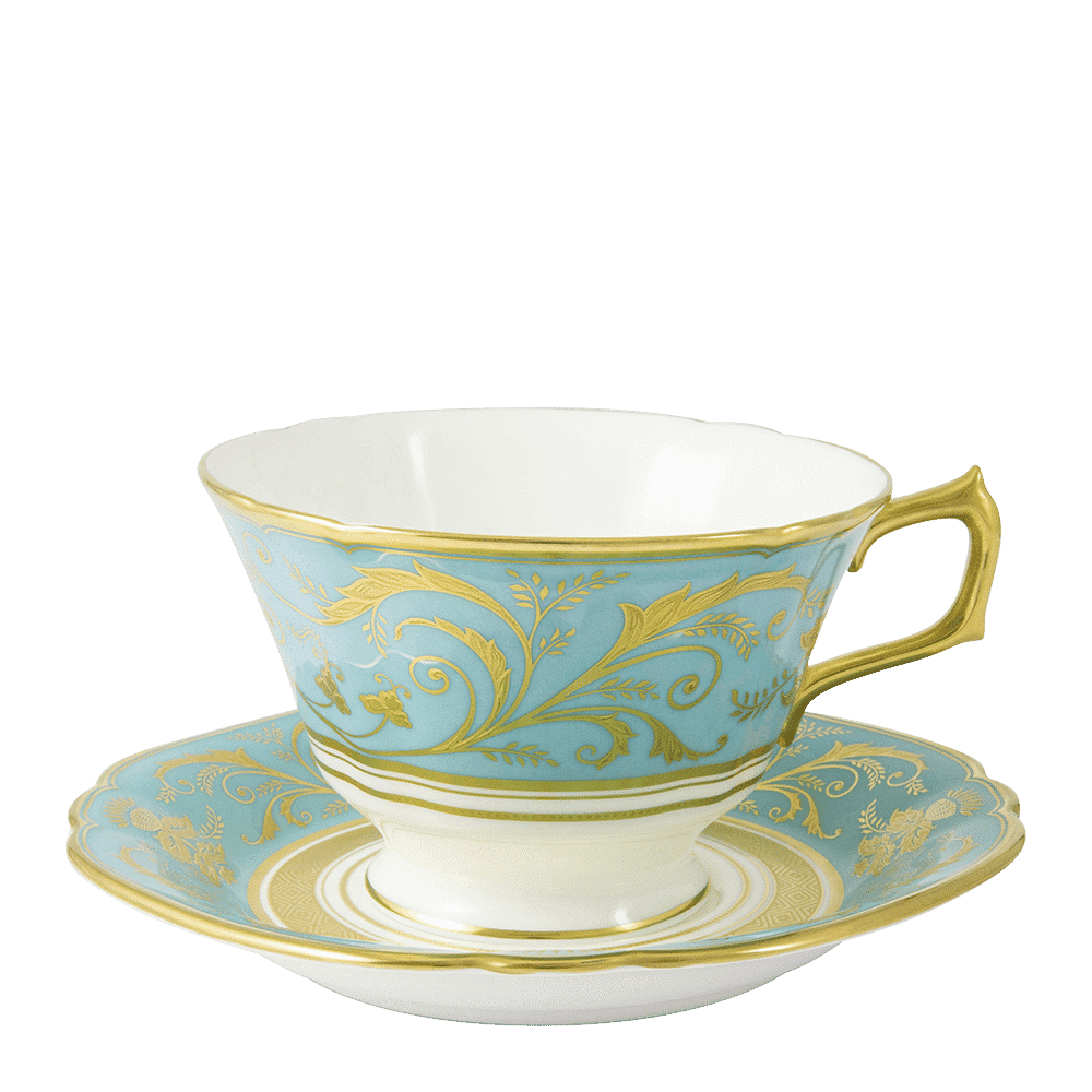 Royal Crown Derby Regency Turquoise Tea Saucer (14cm) – alternate official product image