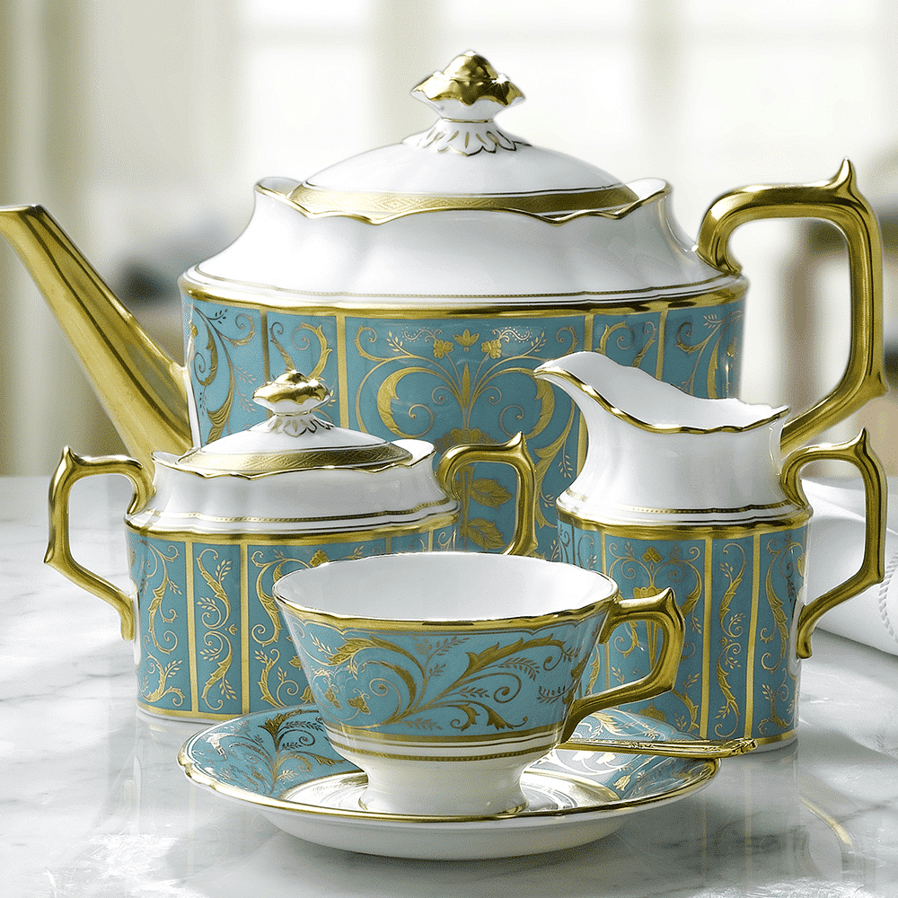 Royal Crown Derby Regency Turquoise Teapot (1650ml) – alternate official product image