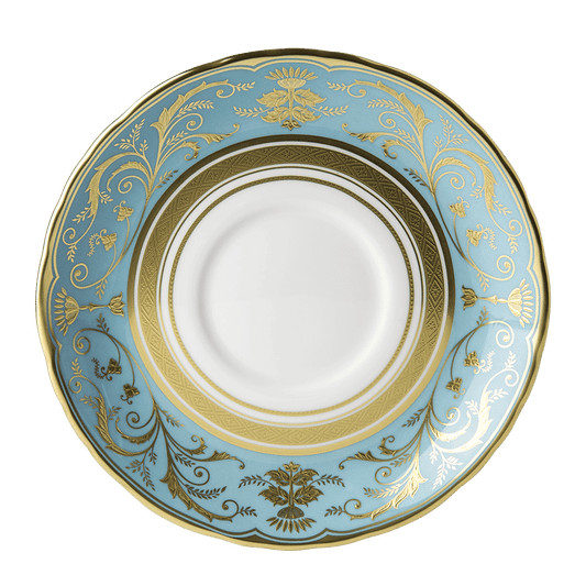 Royal Crown Derby Regency Turquoise Cream Soup Saucer (16cm) – official product image