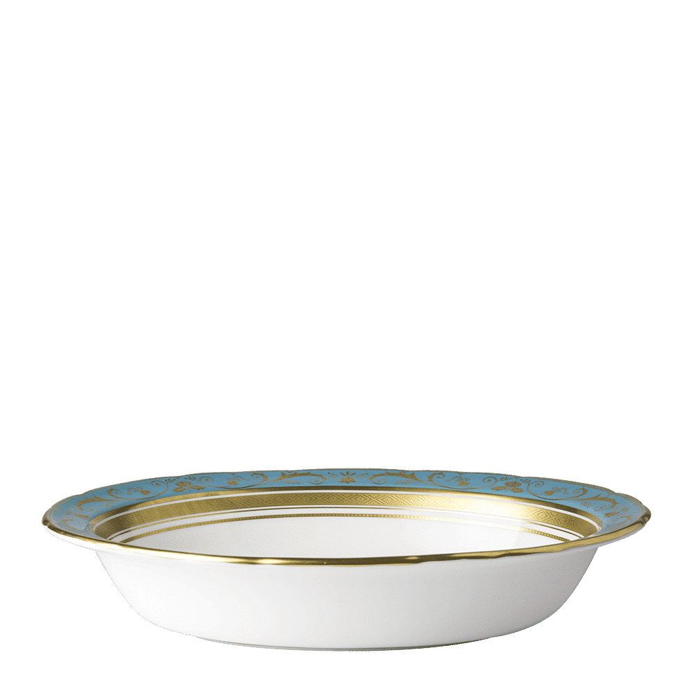 Royal Crown Derby Regency Turquoise Open Vegetable Dish (24cm) – official product image