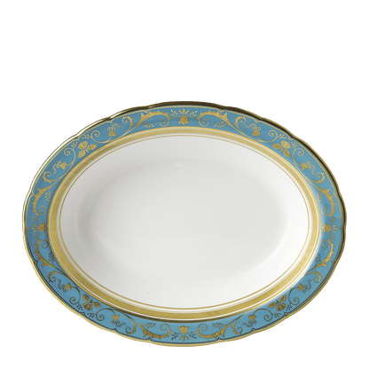 Royal Crown Derby Regency Turquoise Open Vegetable Dish (24cm) – alternate official product image