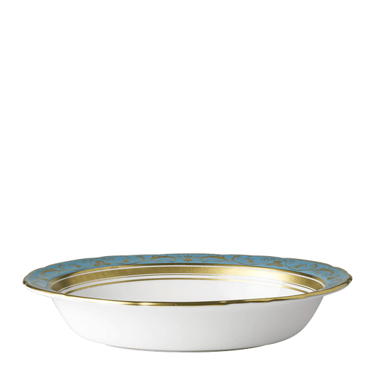 Royal Crown Derby Regency Turquoise Open Vegetable Dish (24cm) – official product image