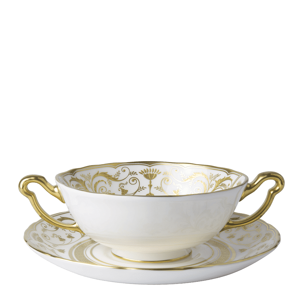Royal Crown Derby Regency White Cream Soup Saucer (16cm) – alternate official product image