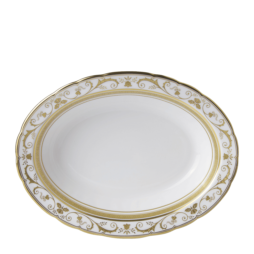 Royal Crown Derby Regency White Open Vegetable Dish (24cm) – alternate official product image