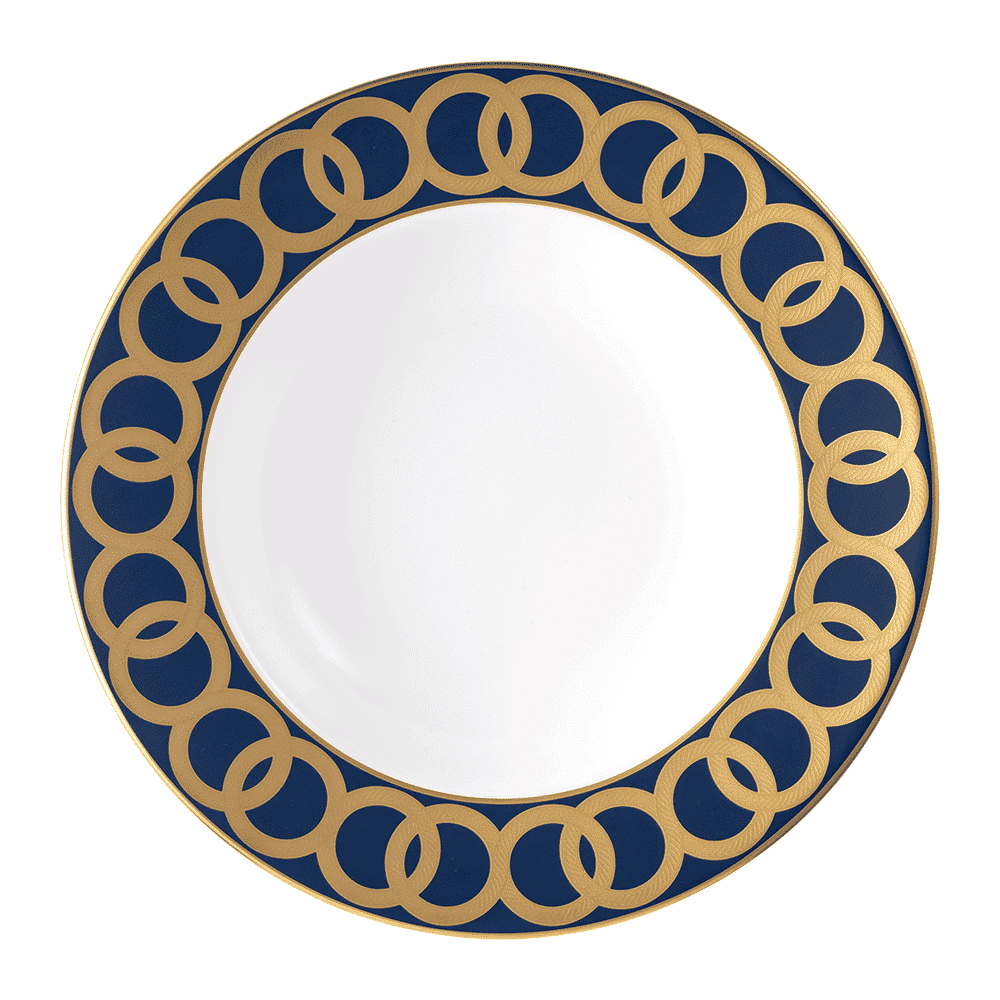 Royal Crown Derby Riviera Dream Navy Blue Rim Soup Bowl (21cm) – official product image