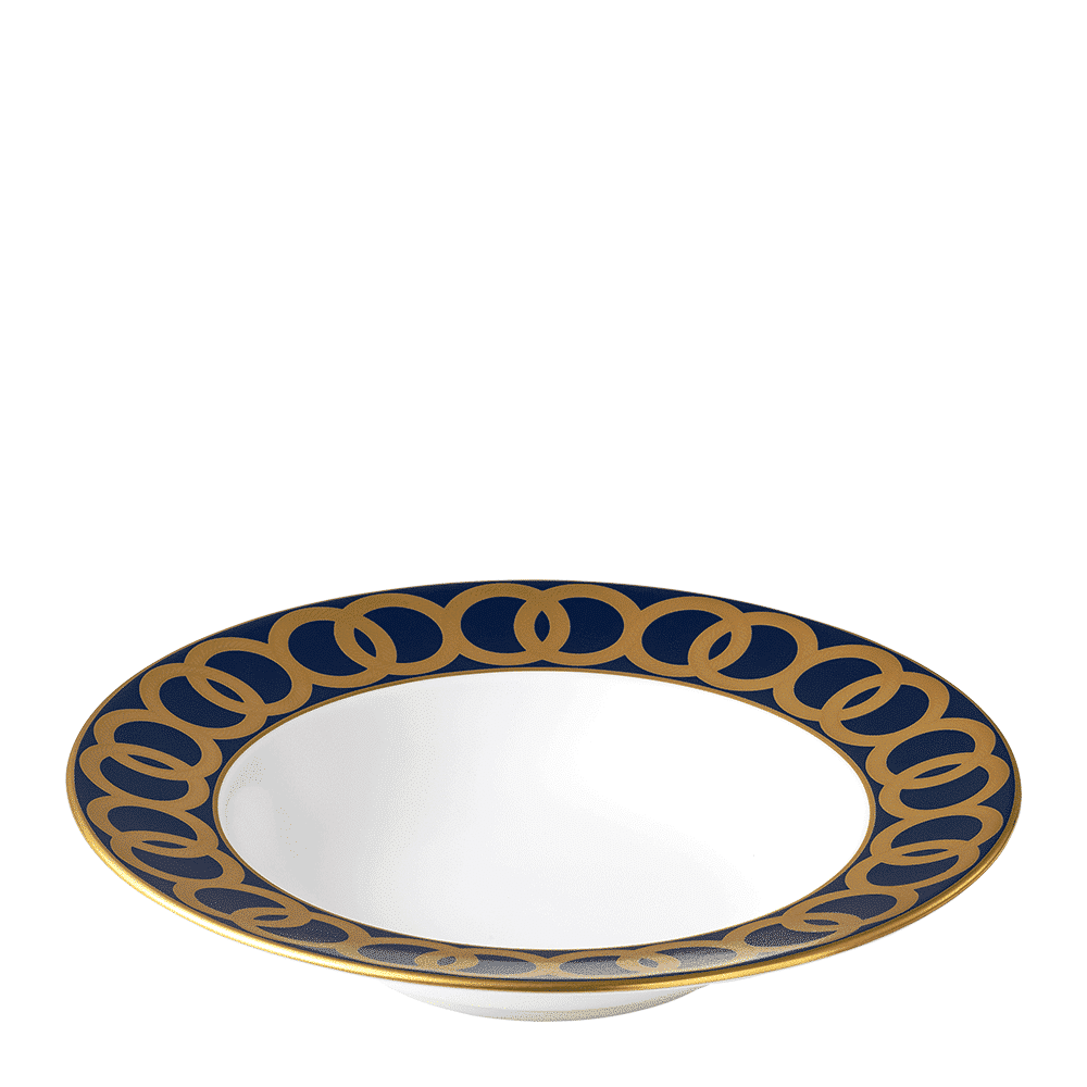 Royal Crown Derby Riviera Dream Navy Blue Rim Soup Bowl (21cm) – alternate official product image
