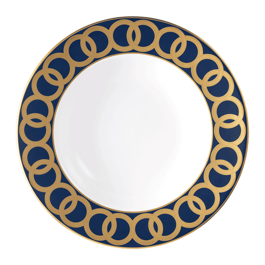 Royal Crown Derby Riviera Dream Navy Blue Rim Soup Bowl (21cm) – official product image