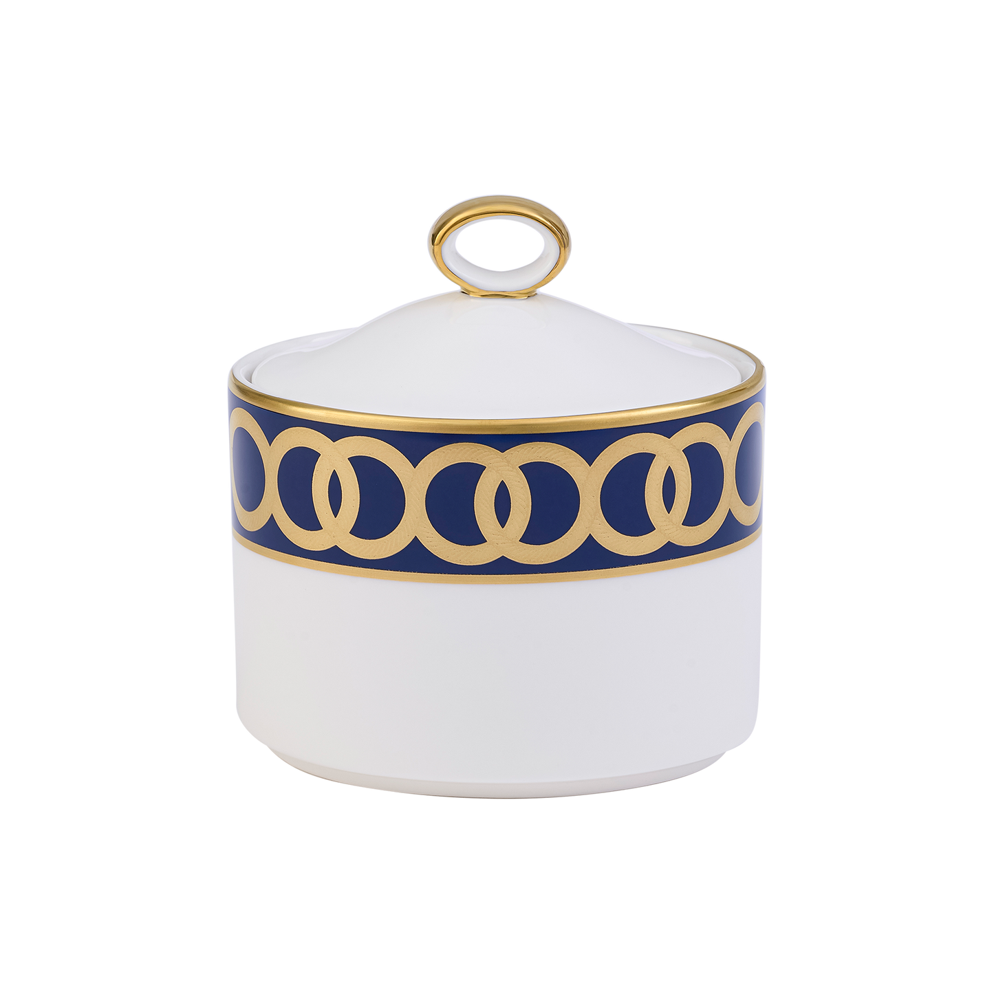 Royal Crown Derby Riviera Dream Navy Blue Covered Sugar (170ml) – official product image