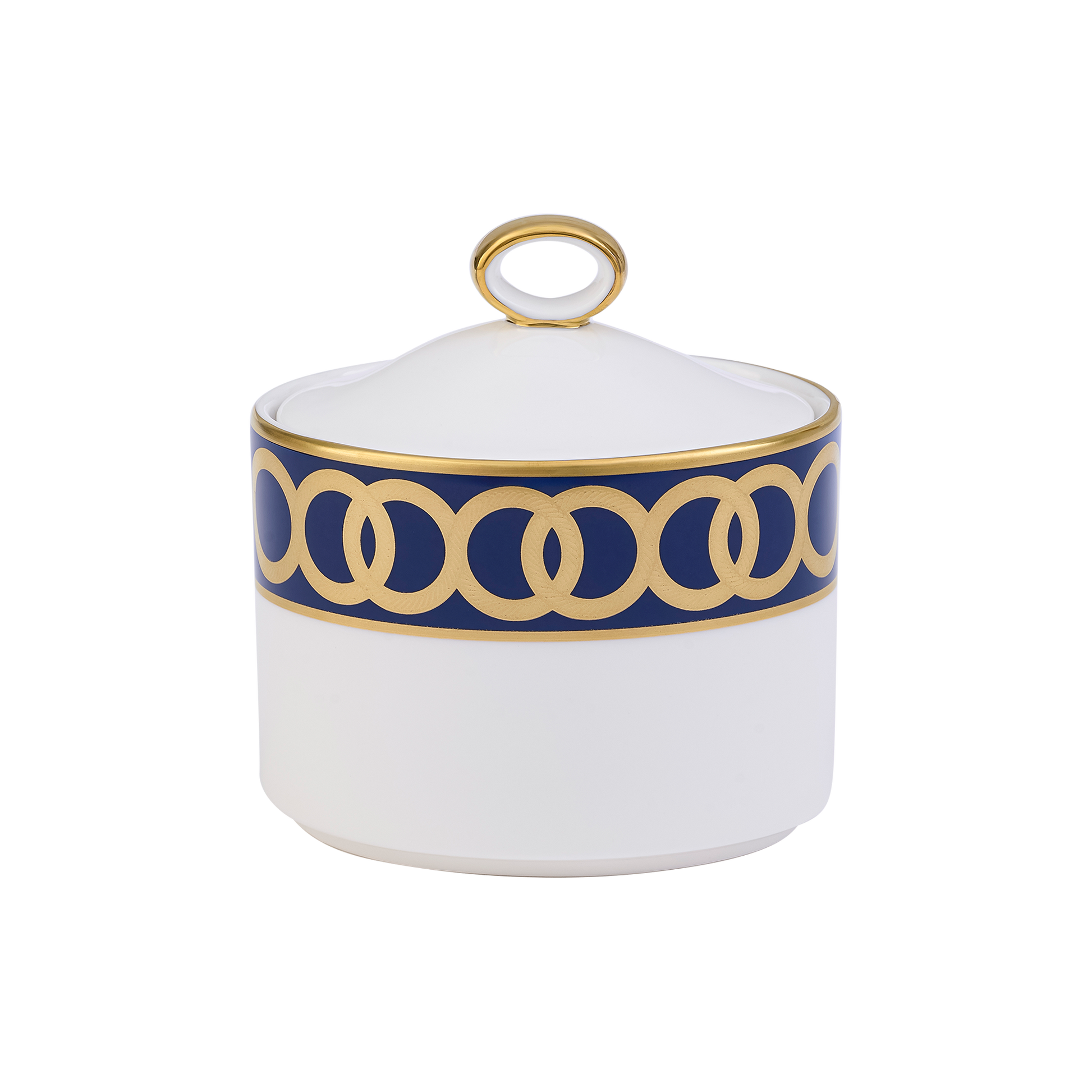 Royal Crown Derby Riviera Dream Navy Blue Covered Sugar (170ml) – official product image