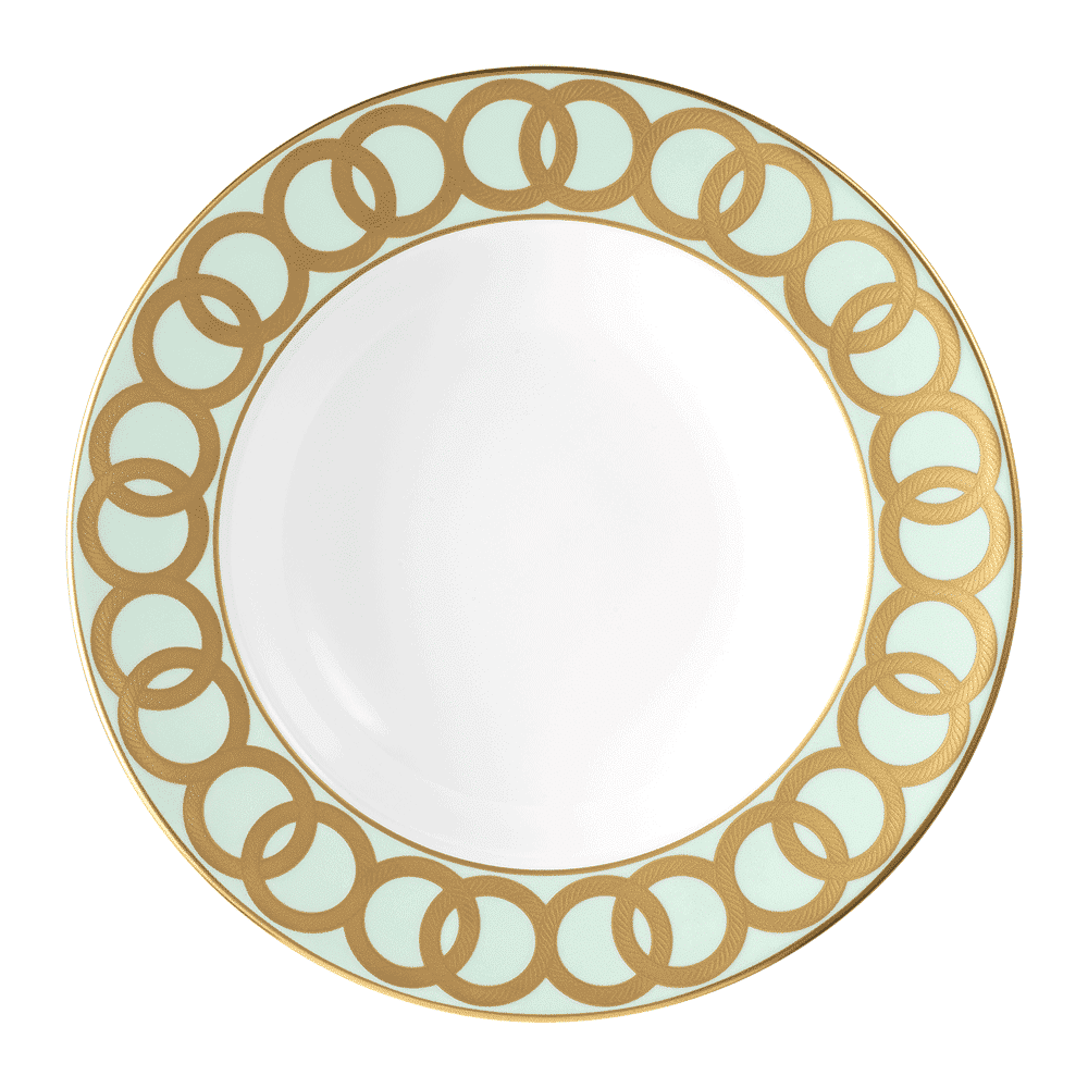 Royal Crown Derby Riviera Dream Mint Green Rim Soup Bowl (21cm) – official product image