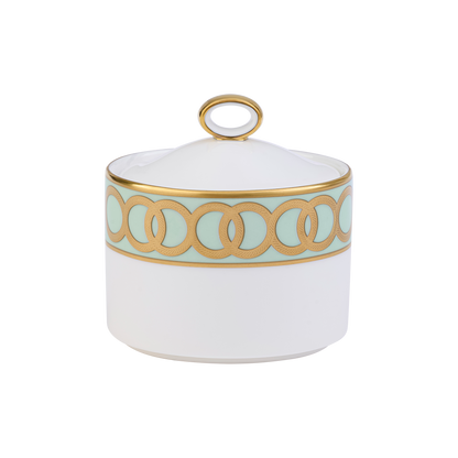 Royal Crown Derby Riviera Dream Mint Green Covered Sugar (170ml) – official product image