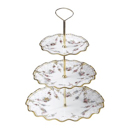 Royal Crown Derby Royal Antoinette Three Tier Cake Stand Boxed (34cm) – official product image