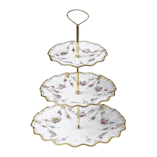 Royal Crown Derby Royal Antoinette Three Tier Cake Stand Boxed (34cm) – official product image