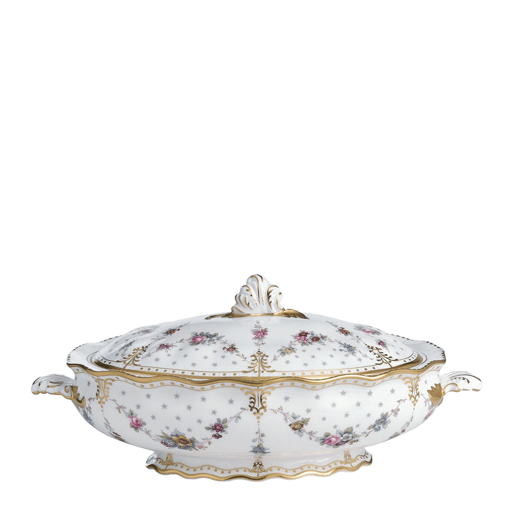 Royal Crown Derby Royal Antoinette Covered Vegetable Dish (1820ml) – official product image