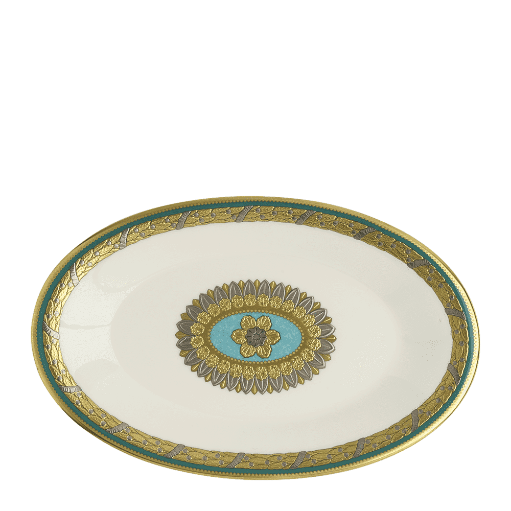 Royal Crown Derby Turquoise Palace Sauce Boat Stand (21cm) – official product image