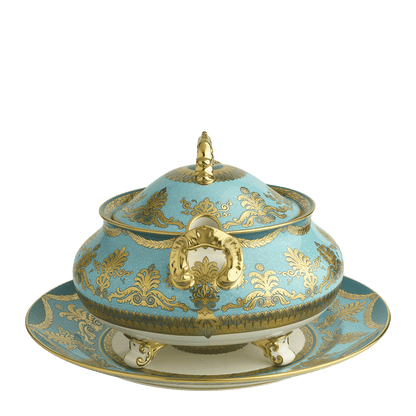 Royal Crown Derby Turquoise Palace Soup Tureen Stand (35cm) – alternate official product image
