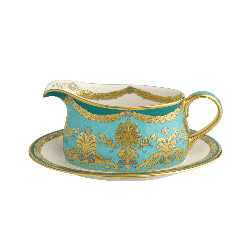 Royal Crown Derby Turquoise Palace Sauce Boat Stand (21cm) – alternate official product image