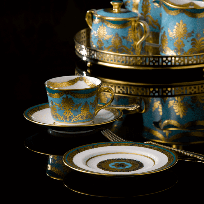 Royal Crown Derby Turquoise Palace Tea Saucer (15cm) – alternate official product image
