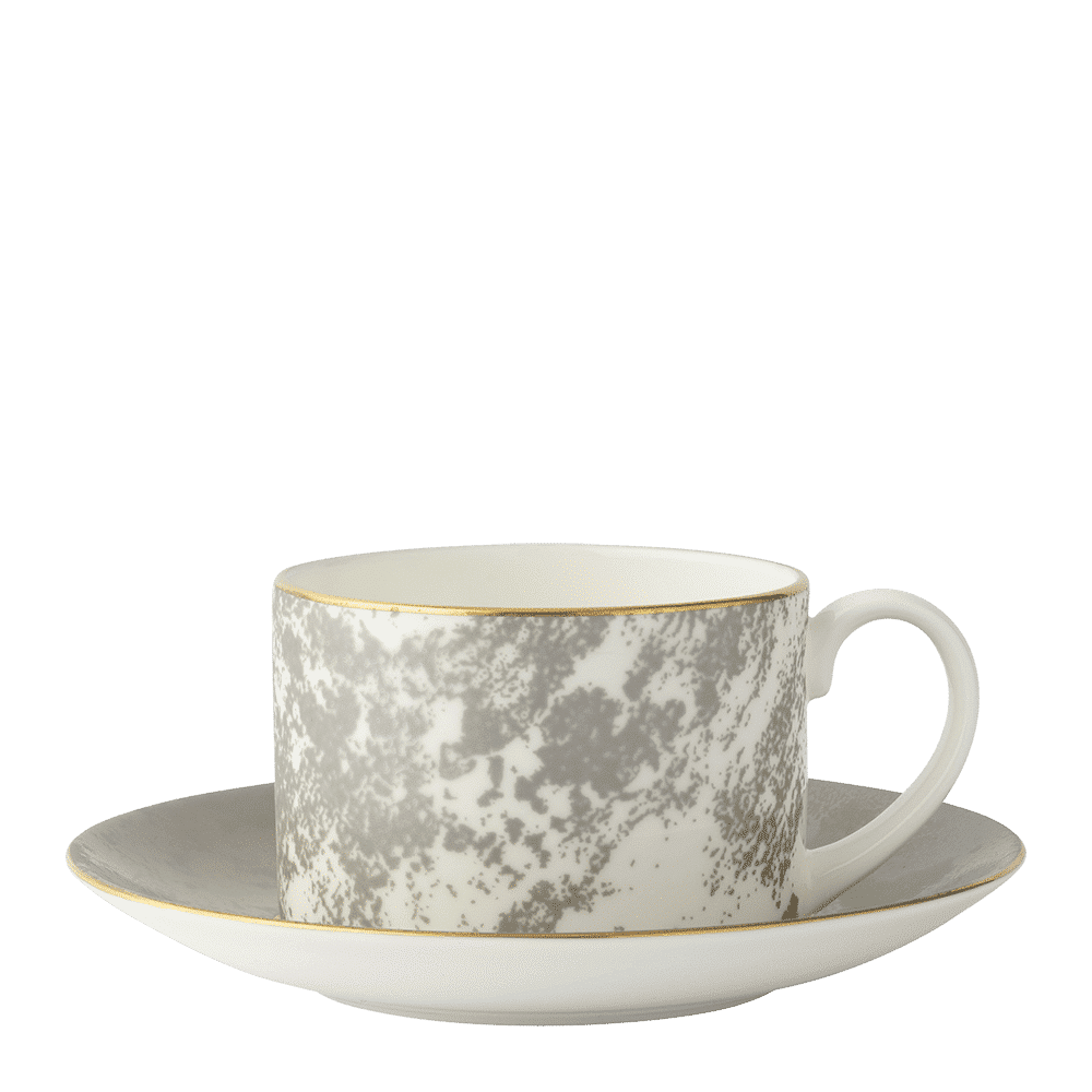 Royal Crown Derby Crushed Velvet Grey Teacup (250ml) – alternate official product image