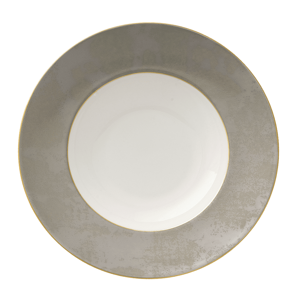 Royal Crown Derby Crushed Velvet Grey Rimmed Bowl (27cm) – official product image