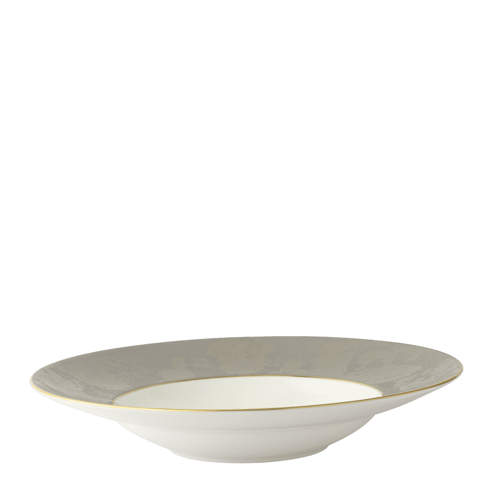Royal Crown Derby Crushed Velvet Grey Rimmed Bowl (27cm) – alternate official product image