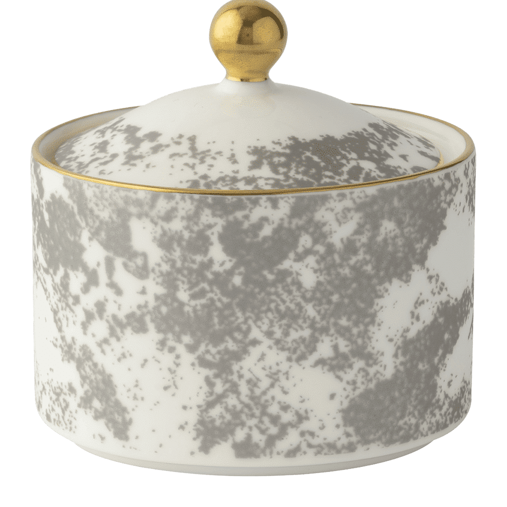 Royal Crown Derby Crushed Velvet Grey Covered Sugar (170ml) – official product image