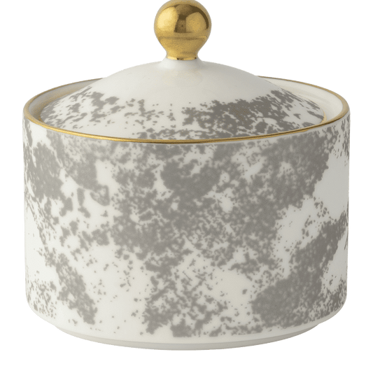 Royal Crown Derby Crushed Velvet Grey Covered Sugar (170ml) – official product image