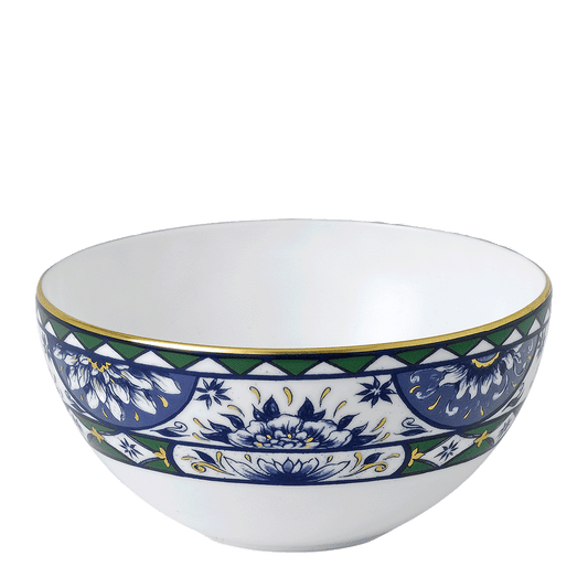 Royal Crown Derby Victorias Garden Blue and Green Bowl (14.5cm) – official product image