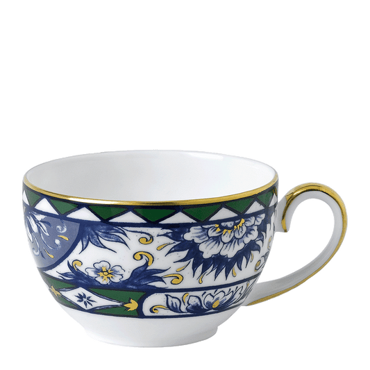 Royal Crown Derby Victorias Garden Blue and Green Teacup (250ml) – official product image