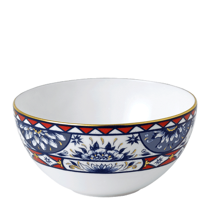 Royal Crown Derby Victorias Garden Blue and Red Bowl (14.5cm) – official product image