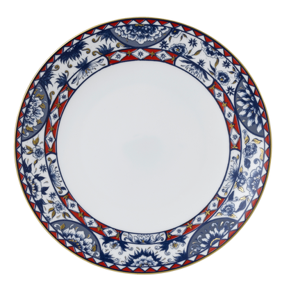 Royal Crown Derby Victorias Garden Blue and Red Dinner Plate (27cm) – official product image