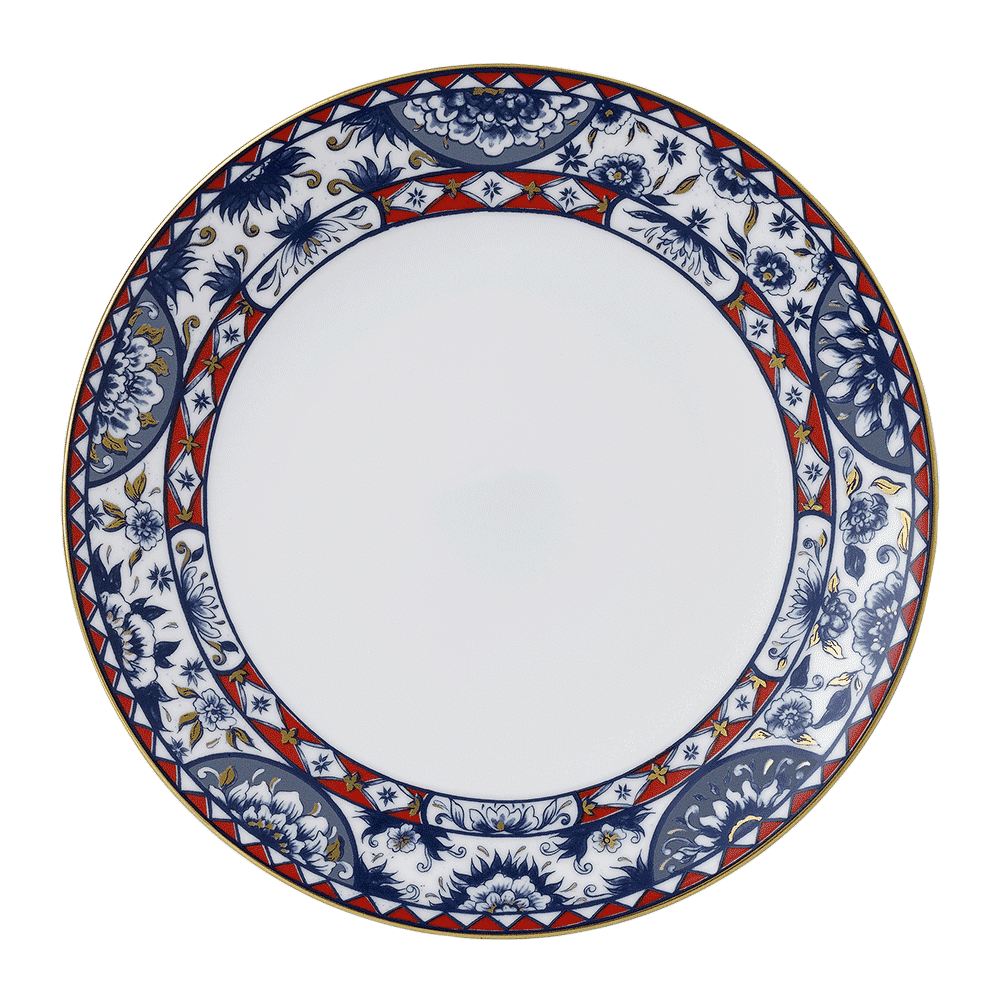 Royal Crown Derby Victorias Garden Blue and Red Dinner Plate (27cm) – official product image