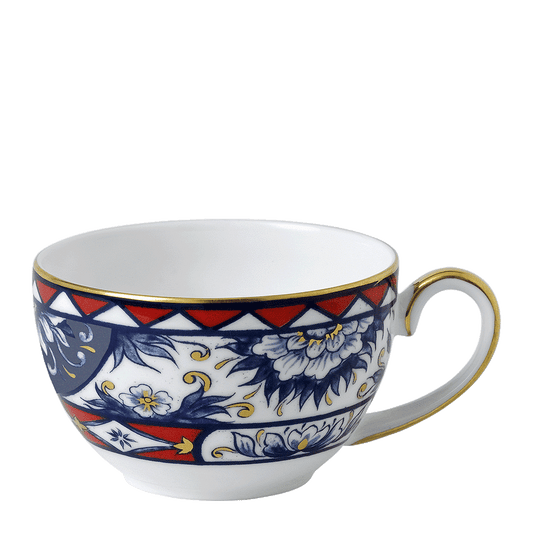 Royal Crown Derby Victorias Garden Blue and Red Teacup (250ml) – official product image