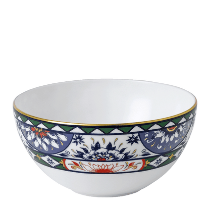 Royal Crown Derby Victorias Garden Blue, Green and Red Bowl (14.5cm) – official product image