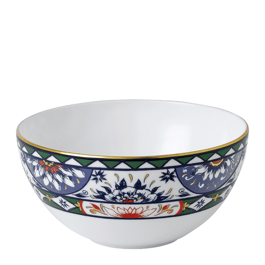 Royal Crown Derby Victorias Garden Blue, Green and Red Bowl (14.5cm) – official product image