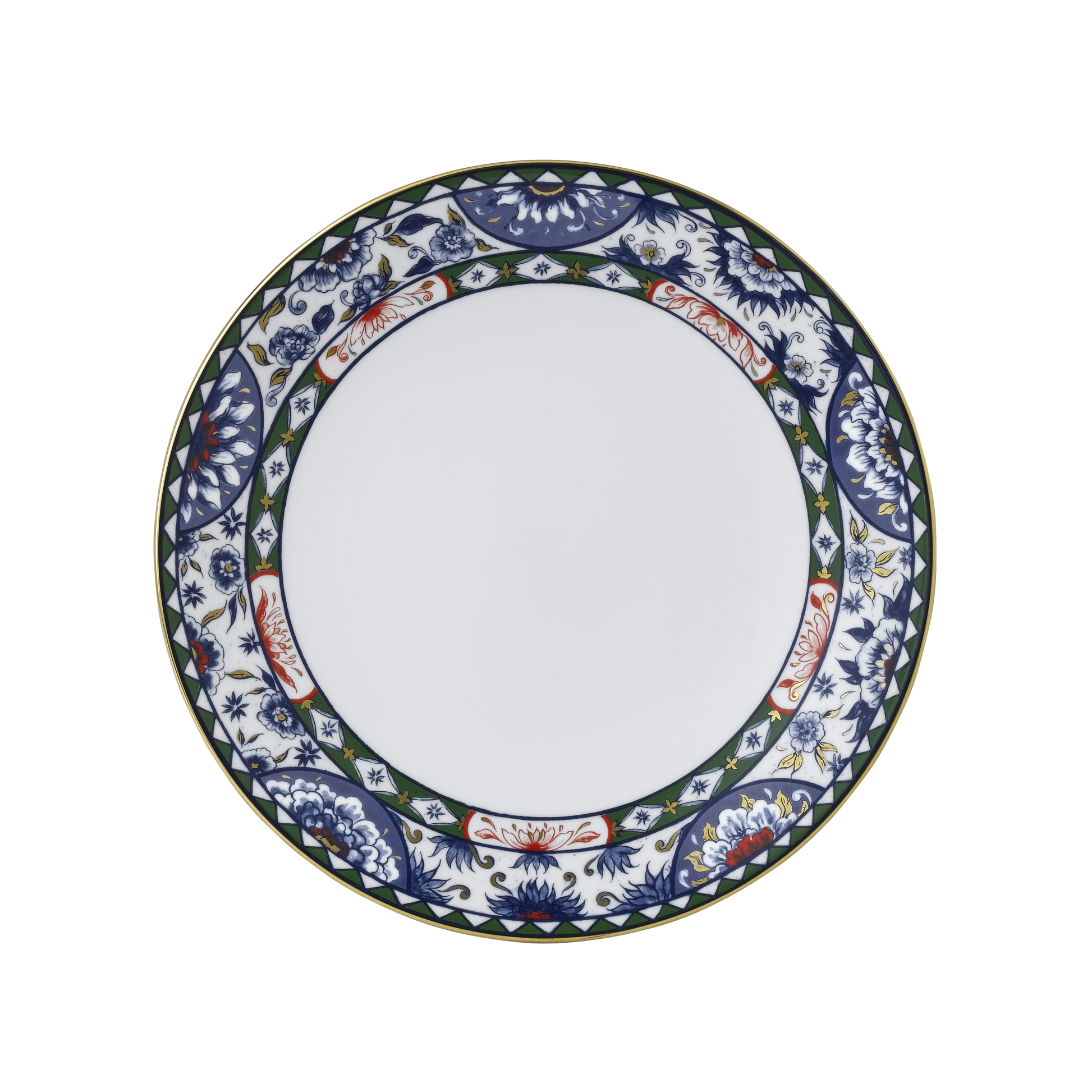 Royal Crown Derby Victorias Garden Blue, Green and Red Dinner Plate (27cm) – official product image