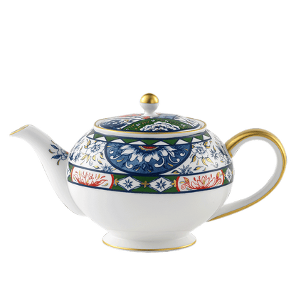 Royal Crown Derby Victorias Garden Blue, Green and Red Teapot (1000ml) – official product image