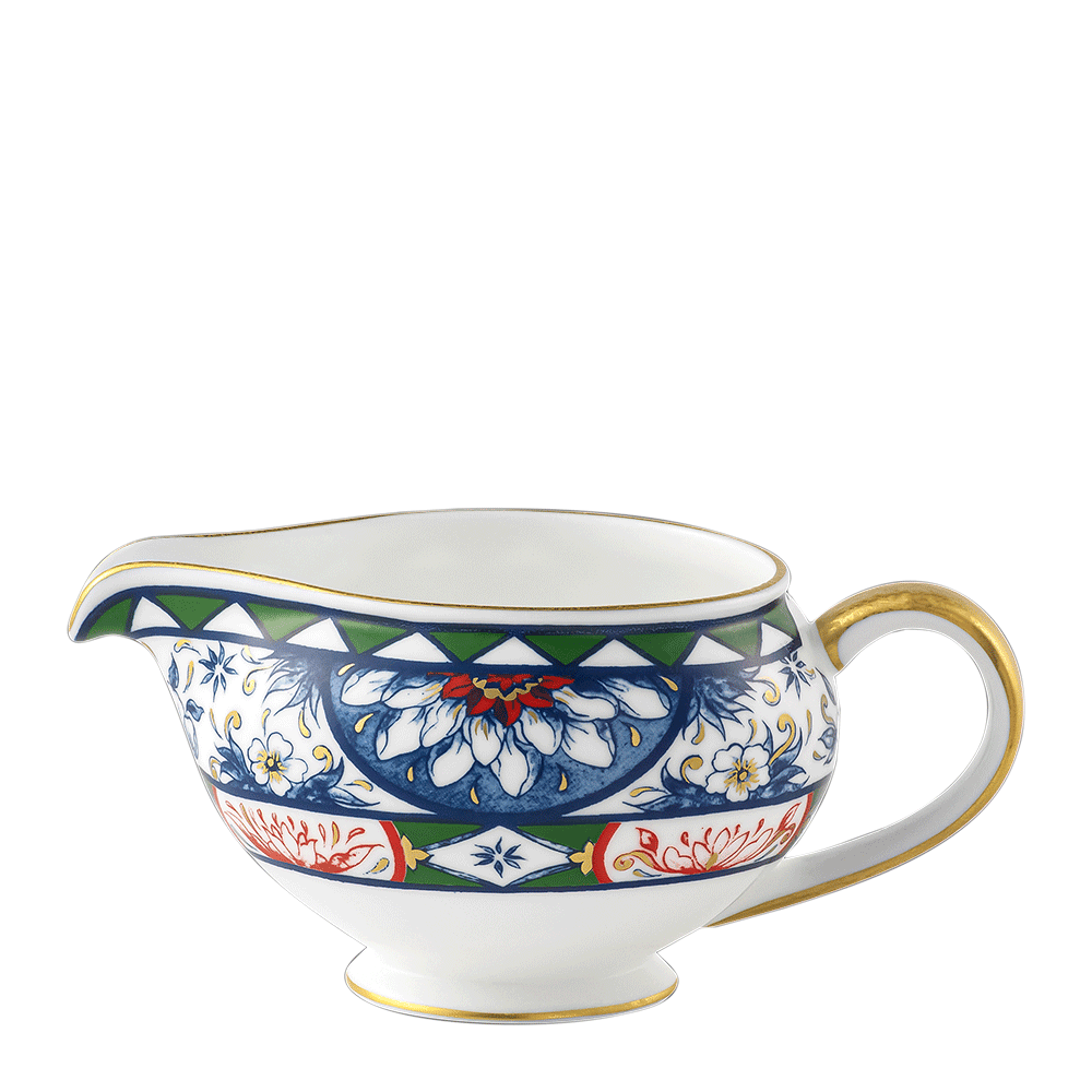 Royal Crown Derby Victorias Garden Blue, Green and Red Cream Jug (300ml) – official product image