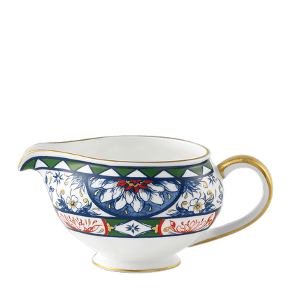 Royal Crown Derby Victorias Garden Blue, Green and Red Cream Jug (300ml) – official product image