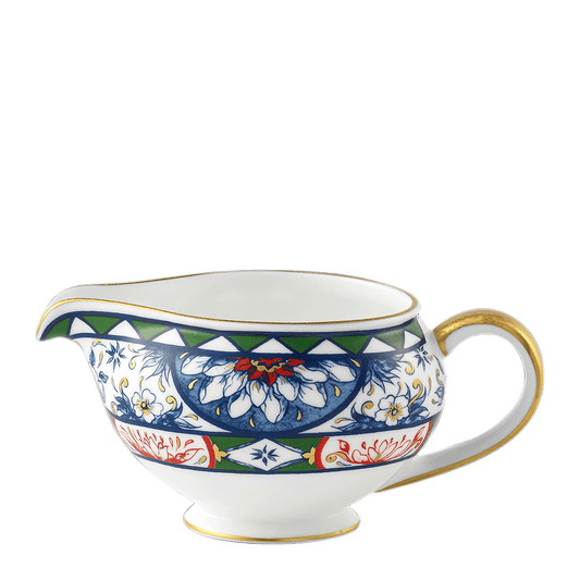 Royal Crown Derby Victorias Garden Blue, Green and Red Cream Jug (300ml) – official product image