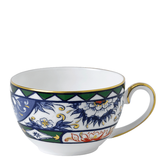 Royal Crown Derby Victorias Garden Blue, Green and Red Teacup (250ml) – official product image