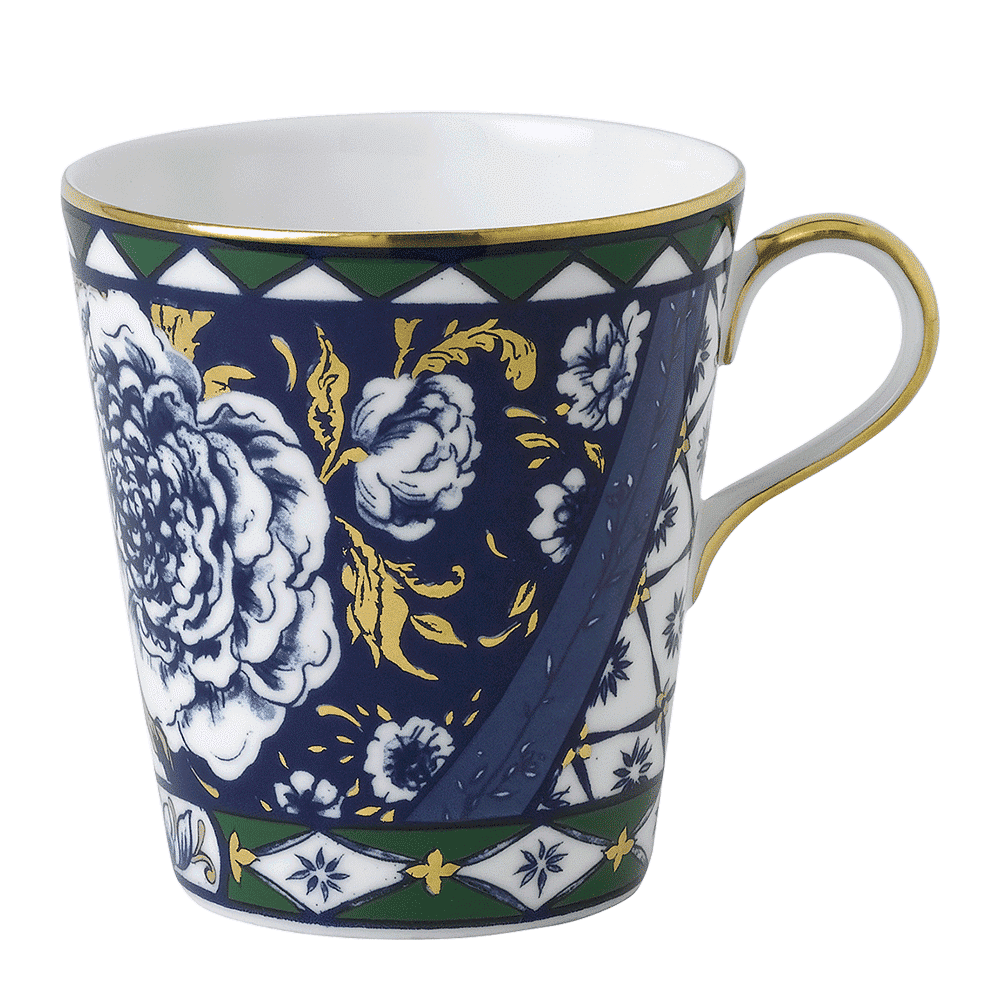 Royal Crown Derby Victorias Garden Blue and Green Mug (300ml) – official product image