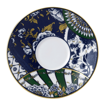 Royal Crown Derby Victorias Garden Blue and Green Tea Saucer (15cm) – official product image