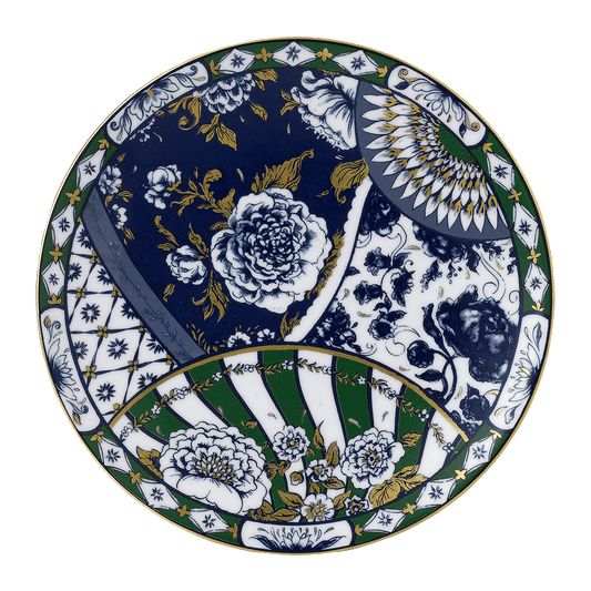 Royal Crown Derby Victorias Garden Blue and Green Salad Plate (21cm) – official product image