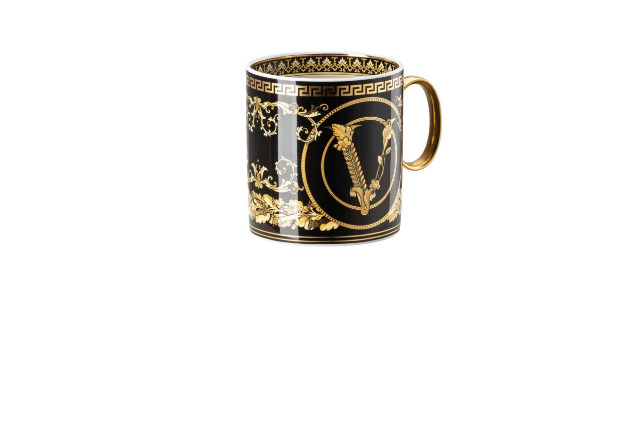 Versace Virtus Gala Black Coffee Cup & Saucer (Cup & Saucer 4 Tall Style)
