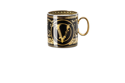 Versace Virtus Gala Black Coffee Cup & Saucer (Cup & Saucer 4 Tall Style)
