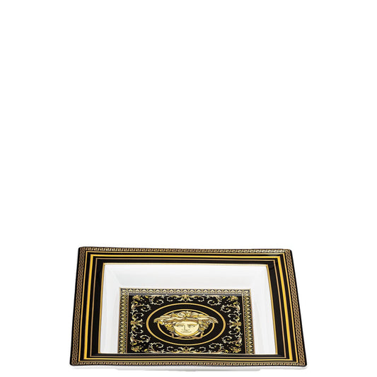 Versace Virtus Gala Black Decorative Square Dish – 22 cm