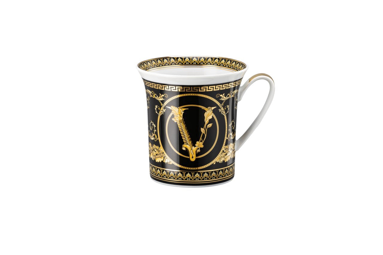 Versace Virtus Gala Black Mug with Lid – 30 Years Anniversary Collection