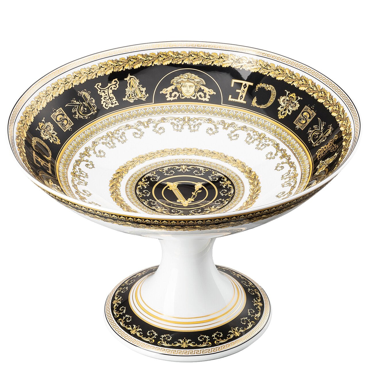 Versace Virtus Gala White Bowl with Foot – 35 cm